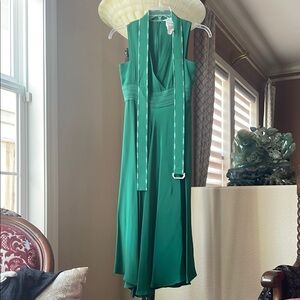 Brand new Elegant SportMax silk Green Sleeveless Dress